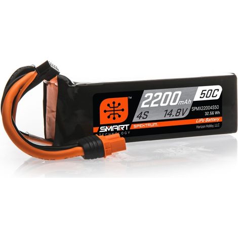 Spektrum Accessories 14.8V 2200mAh 4S 50C Smart LiPo Battery: IC3