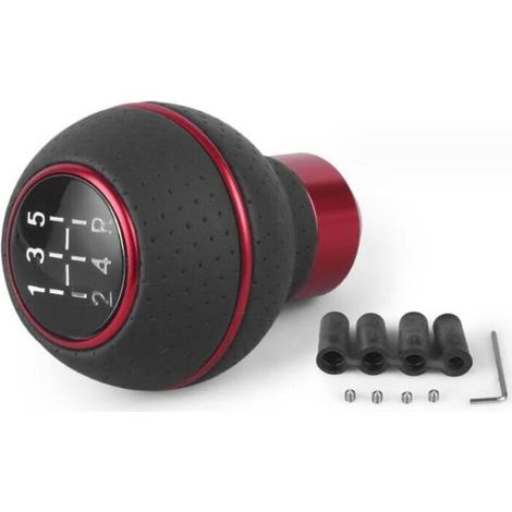 Car Modification Universal Shift Head 5 Speed Gear Shift Lever Handball Gear Shift Lever Handball -Red -5 Speed (1/4)
