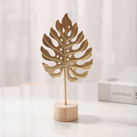 Feuille Décorative - En Fer Forgé - Style Ginkgo - Ornement de Table - Pour Salon Chambre Bureau Étagère - 1 Pièce (1/5)