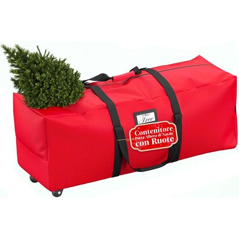 Boîte de rangement pour sapin de Noël avec roues, poignées renforcées et fermeture éclair imperméable, idéale pour ranger et transporter des arbres jusqu'à 240 cm, fabriquée en tissu Oxford (1/5)