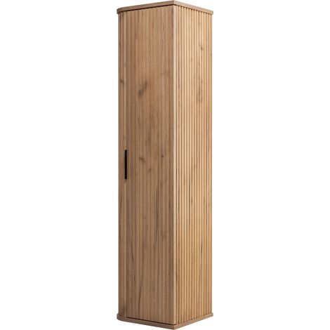 Mobiletto da bagno, Rovere Craft, maniglia nera, 35,5 x 139 x 31,5 cm (1/5)