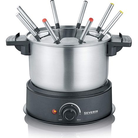 Severin FO 2470 Fondue-Set Edelstahl, 8 Gabeln, 1500 Watt