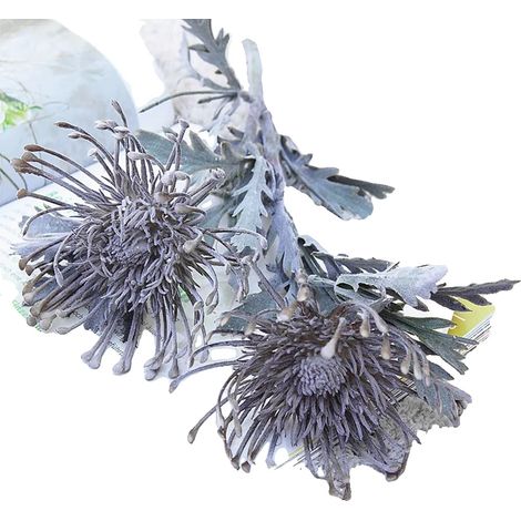 Künstliche Blumen, kurzes Zweigdesign, geeignet für die Innendekoration, GRAU, 1Stück-a (1/2)