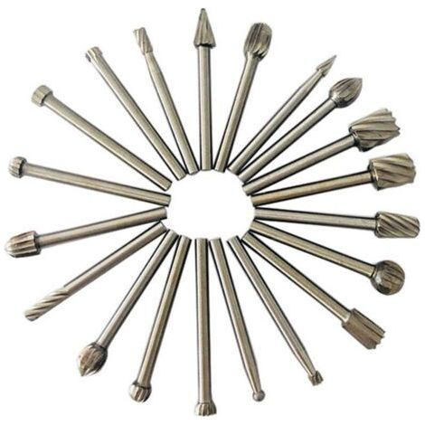 20 Stück HSS-Frässtifte, Diamantfräser, Holzfräser mit 3-mm-Schaft für Dremel, Dremel-Zubehör, Drehwerkzeug für Heimwerker, Holzbearbeitung, Gravur