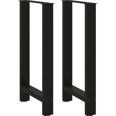 vidaXL Pieds de table de bar Noir 2 pièces 40 x (90-91) cm Acier (1/5)