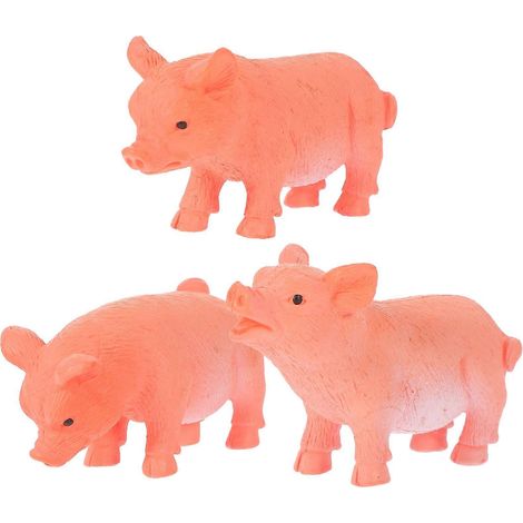 Lot de 3 figurines de cochons mignons, mini sculptures de cochons en plastique, ornements de jardin pour terrasse, jardin et décoration intérieure-4.80X3.00X1.80CM (1/3)