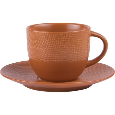 Table Passion - Tasse à thé et sous-tasse Vésuvio terra 22 cl (lot de 6) (1/2)