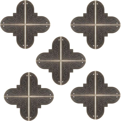 Lot de 20 Protections d'angle Métalliques Style Antique pour Boîtes en Bois, Coins Décoratifs Robustes en Métal, Bordures de Protection Vintage pour Meubles et Emballages, Usage (1/5)