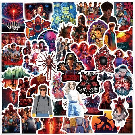 60 st Stranger Things Klistermärken Set – Vattentäta Vinyl Dekaler för Laptop Vattenflaska Anteckningsbok (1/5)