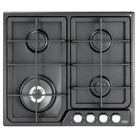 Piano cottura a gas PF 46 GH DeLonghi 60 cm 4 bruciatori doppia corona - Antracite