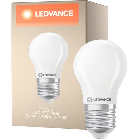 LEDVANCE CLASSIC P40 DIM PERFORMANCE CLASS SPHÉRIQUE MATE RÉGLABLE 220 V 3,4 W 2700 K E27. 470 LUMENS. ÉQUIVALENT À 40 W. 15 000