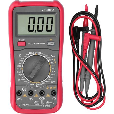 Multimètre numérique haute précision VS-890D anti-éclatement avec arrêt automatique et avertisseur sonore de continuité/déconnexion (1/5)