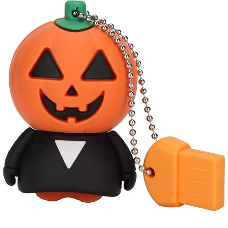 Niedlicher Kürbismonster-USB-Stick, 128 GB, High-Speed USB 2.0, Lustiger mobiler Speicher