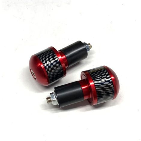 Bouchons d'Extrémité de Guidon pour Moto, 1 Paire Embouts de Guidon de Moto de Vélo Universel en Alliage D'aluminium pour Diamètre Intérieur de Guidon de 1,3cm,Rouge