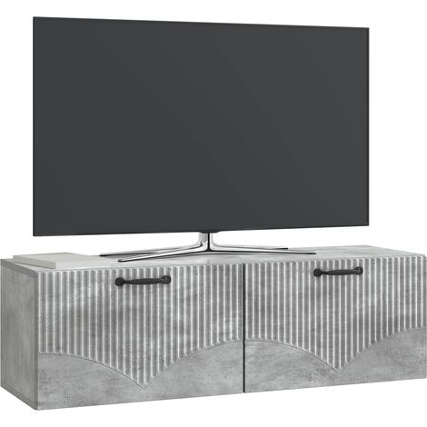 Maison Exclusive - Meuble TV mural Gris béton 98 x 31 x 30 cm Bois d'ingénierie