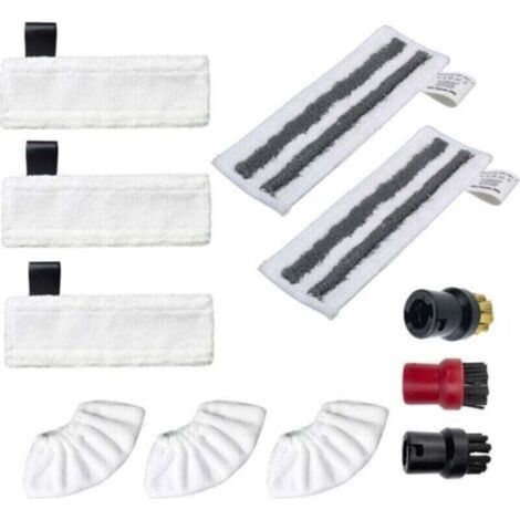Kit d'accessoires pour Kärcher Easyfix SC2, SC3, SC4 et SC5 -Accessoires pour nettoyeur vapeur - 11 pièces - Chiffons microfibres de rechange