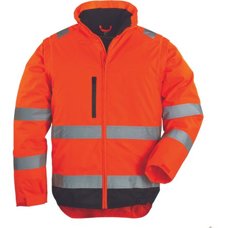 Coverguard Chaqueta de trabajo alta visibilidad naranja fluorescente negro