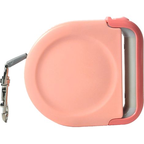 Tragbare automatische Hundeleine, einziehbar und strapazierfähig, rosa. (1/5)