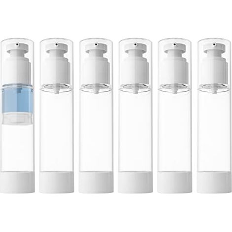 3,4 oz (circa 96,4 g) 100 ml Dispenser da viaggio trasparente ermetico con pompa per fondotinta e shampoo (6 pezzi) (1/5)