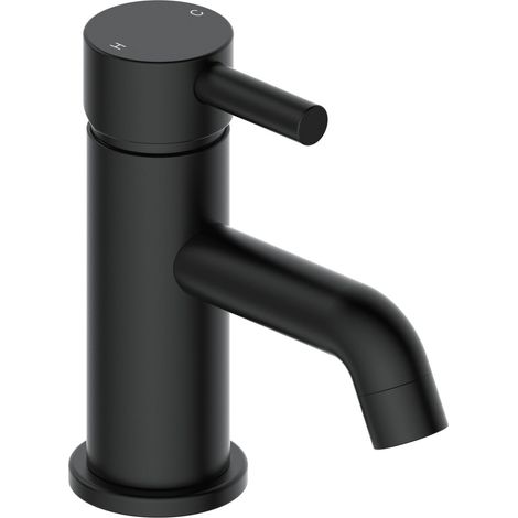 Signature Sail Mini Mono Basin Mixer Tap Single Handle with Click Clack Waste - Matt Black (1/2)