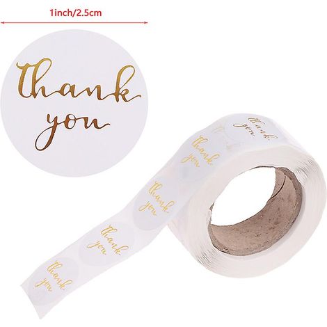 Rouleau de 500 étiquettes autocollantes rondes « Merci » pour scrapbooking (Z) (1/5)