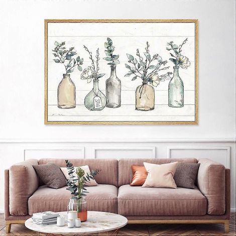 Décoration murale moderne, impression sur vase, thème végétal, tableau à accrocher, décoration pour cuisine ou chambre, dimensions 30 x 40 cm (1/5)