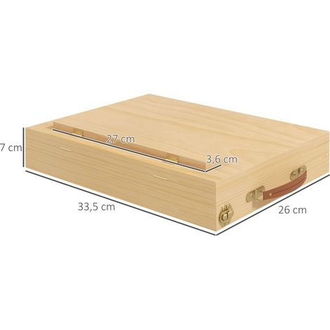 Chevalet de table pliable et inclinable avec tiroir, bois naturel DESVIAE (1/4)