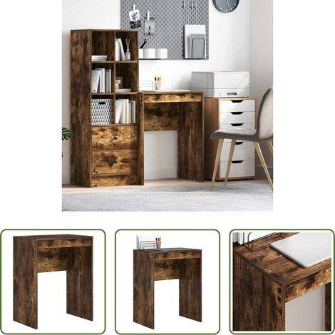 Bureau compact - Bureau Chêne fumé 60 x 40 x 76 cm (1/5)