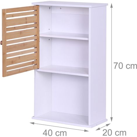Armadio pensile stretto per bagno contenitore modulare 60 x 30 x 60 cm in bambù naturale 130017983