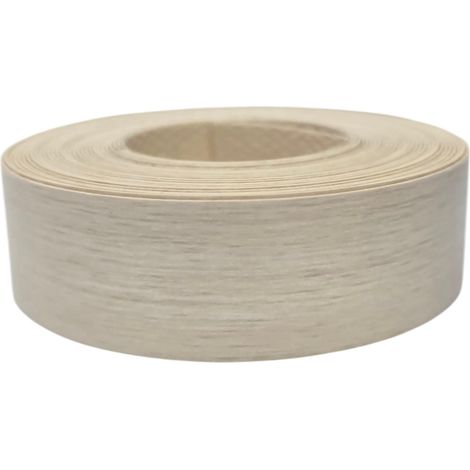 1x Bande de Chant Thermocollant 21mm x 5m Epaisseur 0,50mm Mélaminé Facile à Appliquer Bricolage Étagère Meuble Panneau Bois Durable, Saule Blanc (1/3)