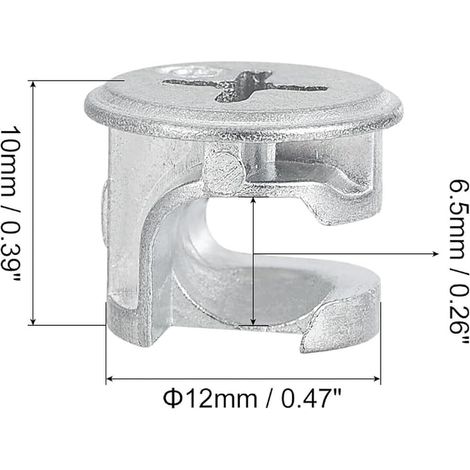 sourcing map Cam Serrure Écrou pour Meubles 12x10mm Joint Connecteur (1/2)