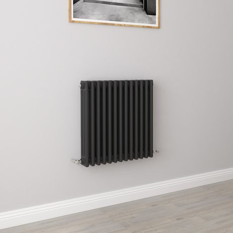 AICA 600x605mm 3 Column Horizontal Black Radiator Central Heating Cast Iron Style (1/5)
