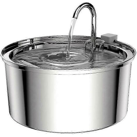 Wasserbrunnen, 3,2 l/108 oz, automatischer Haustier-Wasserspender aus Edelstahl für Hunde, besonders leise (1/5)