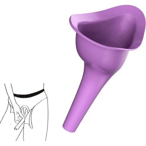 Pisse debout de poche femme silicone pliable réutilisable urinoir portable entonnoir wc pratique, compact et réutilisable - idéal (1/4)