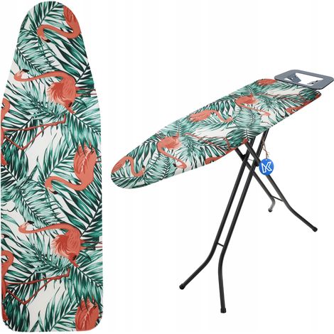 KADAX Bügelbrettbezug, ausziehbare Stütze, Flamingos, 148 x 52 cm