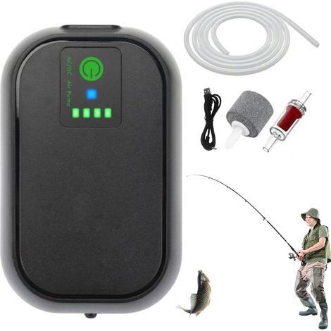 Aérateur pour Seau À Appâts - Pompe à Air pour Pêche en Extérieur Pompe Portable Silencieuse pour Appâts et Aquarium (1/5)