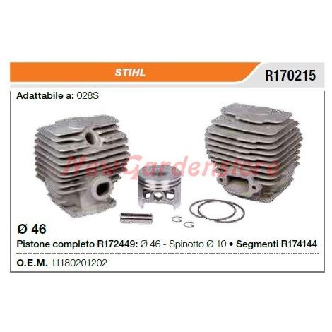 Cilindro pistone segmenti STIHL motosega 028S R170215