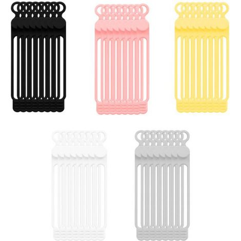 40Pinces Serre-Câble en Silicone Support RéUtilisable Sangle Cordon Attaches Sangles de Câble RéGlables Câble Polyvalent Organiser (1/4)
