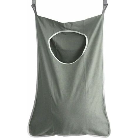 Organisateur de linge, panier à linge suspendu, panier à linge à suspendre, sac à linge peu encombrant avec crochets pour dortoir de salle de bain (gris)