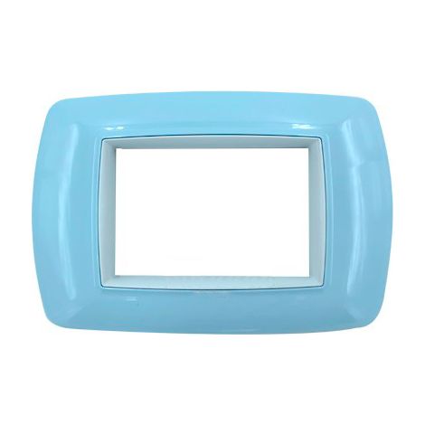 Placca 3 moduli mylife azzurro pastello