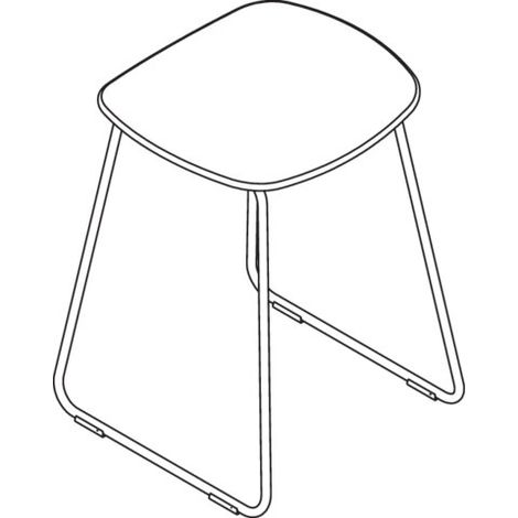 HEWI 950.51.30140 92 Tabouret de douche, H:497mm, L:370mm (1/2)