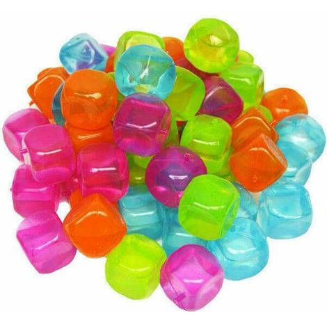 Set 36 Cubetti di Ghiaccio Colorati Riutilizzabili Ghiaccio Finto in Plastica Atossica Alimentare  2,5 cm Multicolore per Cocktail Bevande e Feste Party uso professionale o quotidiano