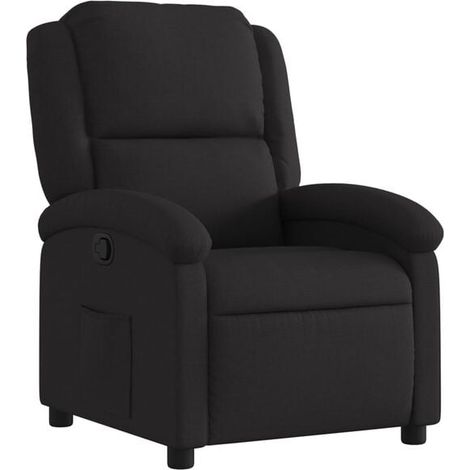 Chaise longue en tissu noir – Canapé relax réclinable avec dossier réglable, idéal pour salon, chambre ou espace détente (1/5)