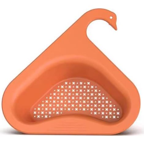 Panier d'égouttage Swan, passoire d'évier multifonctionnelle compatible avec le plan de travail de la cuisine, panier d'égouttage suspendu Swan compatible avec le robinet (Orange)