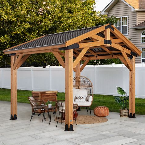 Backyard Discovery Norwood Cedar Wood Patio Gazebo 3.6 x 3.0m (12ft x 10ft) (1/5)