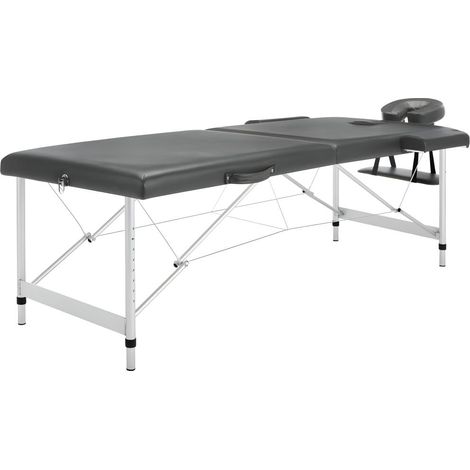 Table de massage 2 zones cadre en Inox 186 x 68 cm anthracite (1/5)