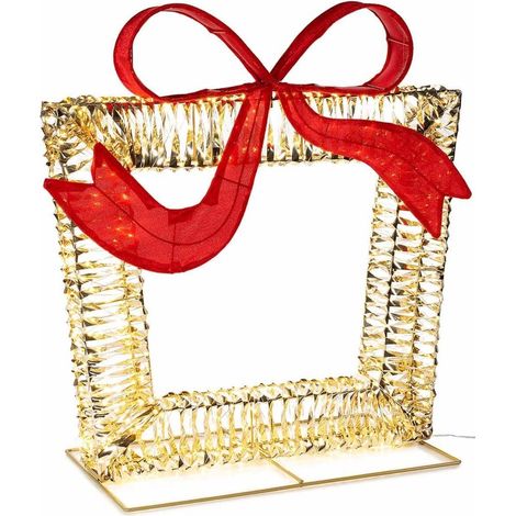 Pacco regalo luminoso da esterno 79 cm con luci LED (1/5)