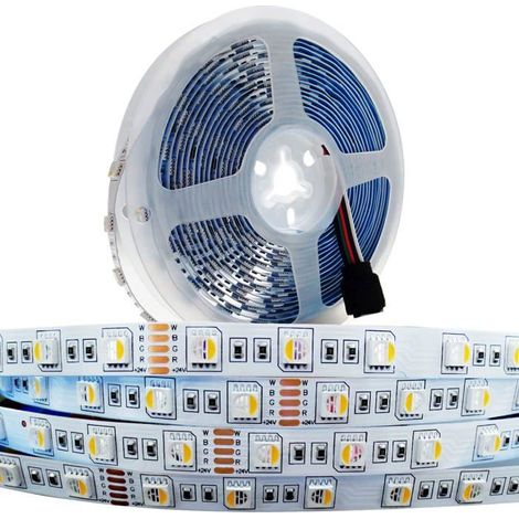 Ruban Led 24V,4 En 1,Rgbww Rgb + Blanc Chaud 3000K 5M Couleurs Mélangées Bande Led Smd 5050 Ip20 300 Leds Bande Lumineuse Le[CA247] (1/5)