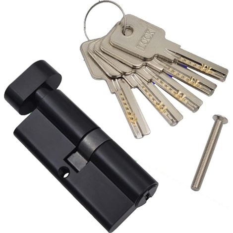 50T/50(100mm) Serrure de barillet de porte en nickel,clé à clé avec clés à fossettes horizontales,serrure à cylindre euro en Alliage d’aluminium,Applicable à composites et UPVC
