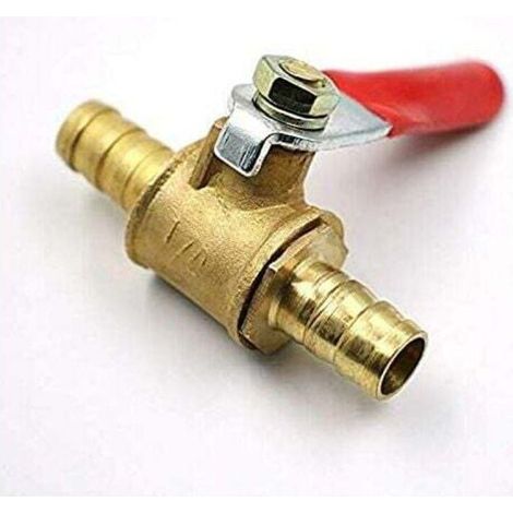 Robinet à boisseau sphérique UlisemBrass 8 mm, vanne d'arrêt, raccord de tuyau cannelé, adaptateur de robinet pour eau, diesel, huile (1 pièce 8 mm) (1/4)